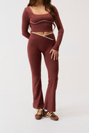 Pantalon Flare Jeanne Marron