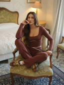 Pantalon Flare Jeanne Marron